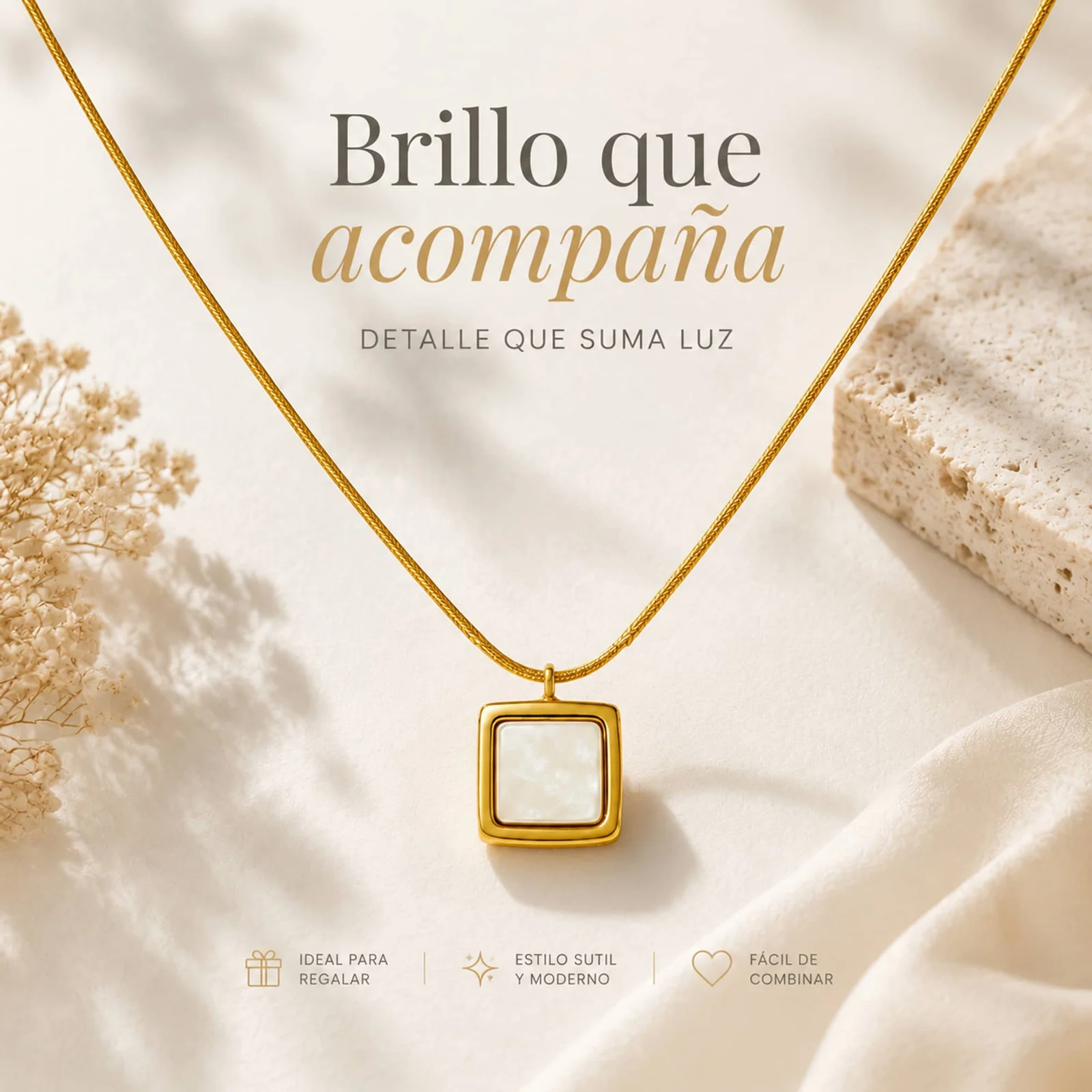 COLLAR ACERO INOXIDABLE CON SOBRE