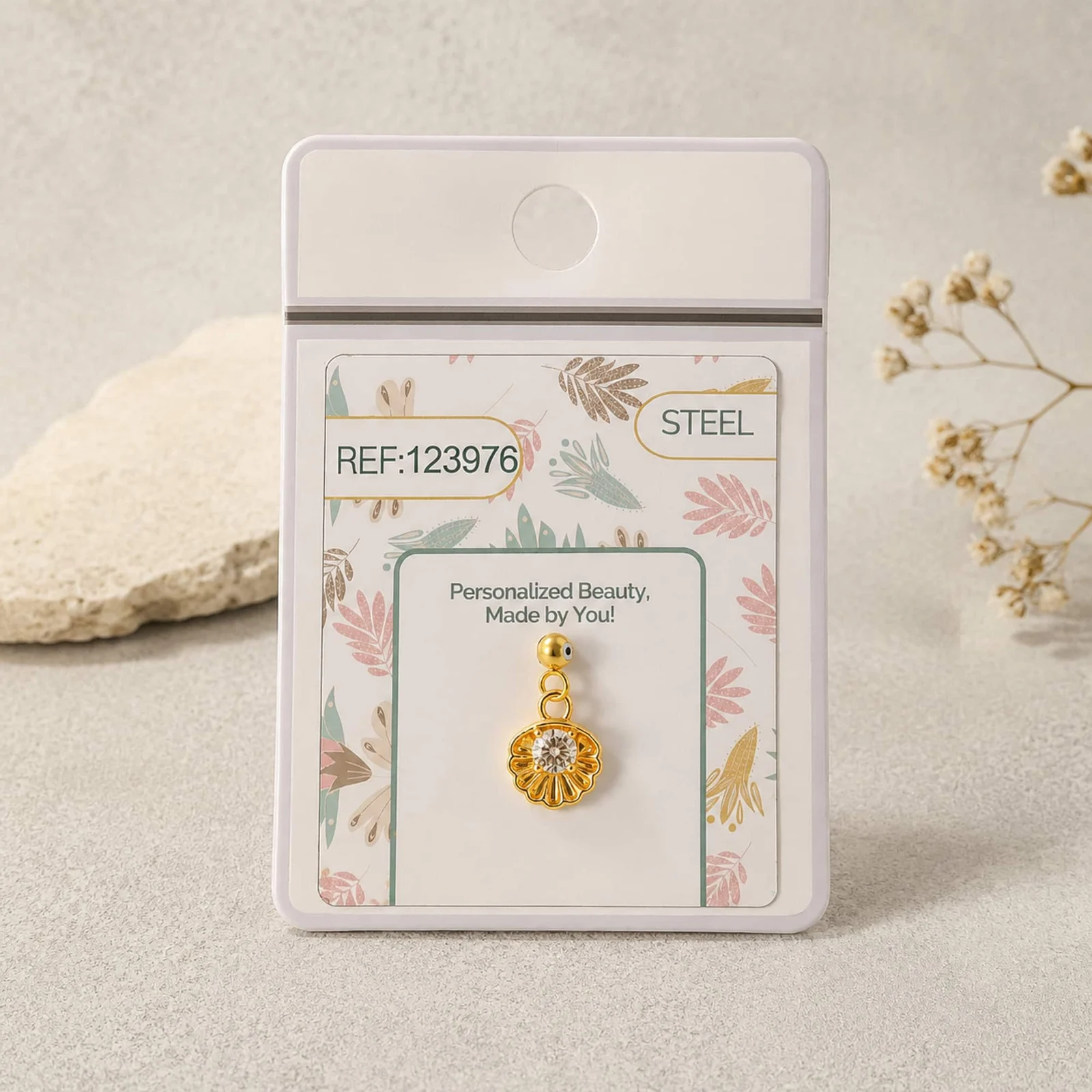 CHARM DE COBRE CHAPADO ORO 14K CON CIRCONITA-CON BOLA DE GOMA
