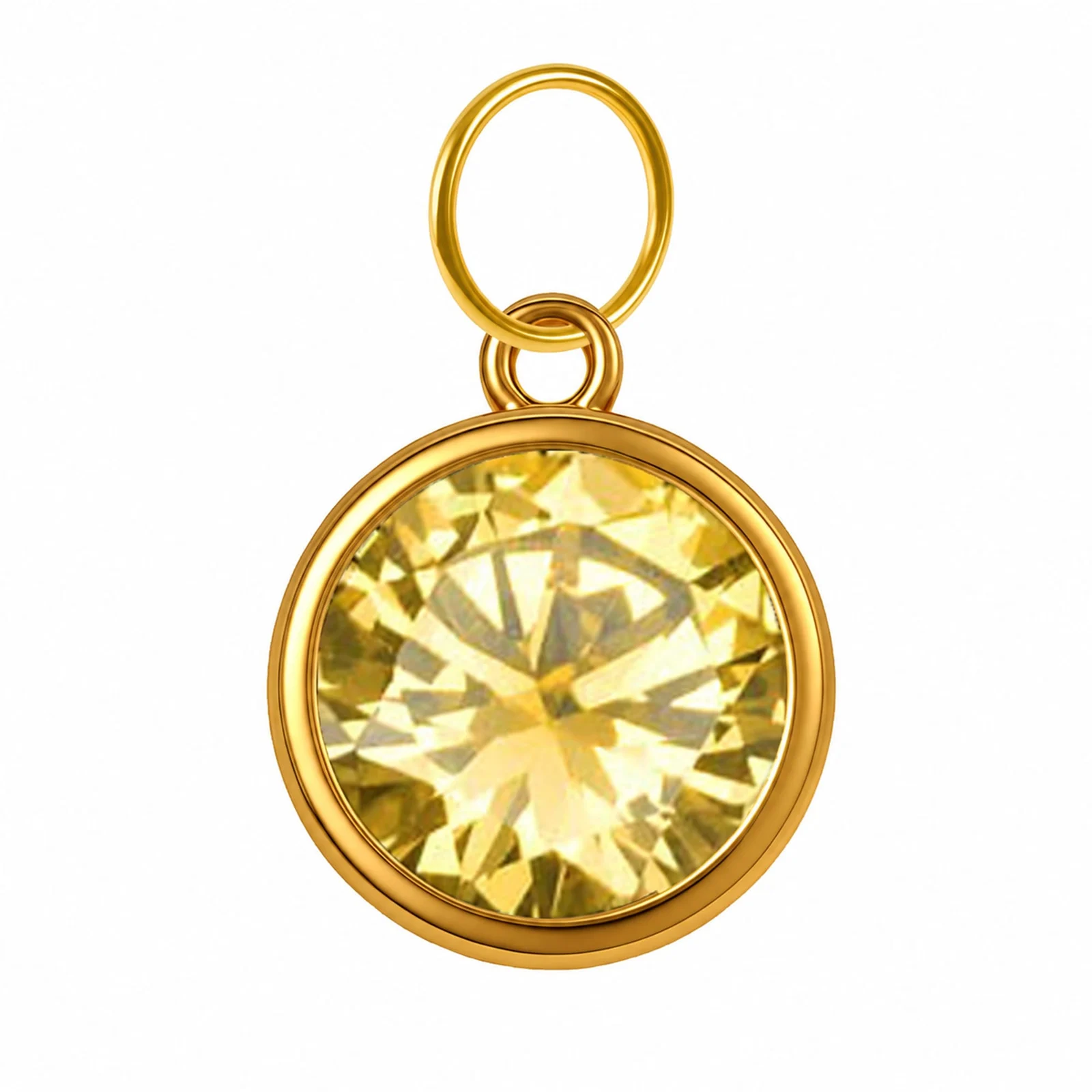 CHARM ACERO DORADO CON PIEDRA NACIMIENTO DE NOVIEMBRE