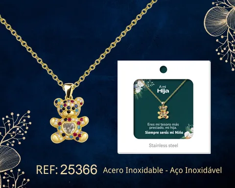 COLLAR ACERO CON CIRCONITA PARA REGALAR A  HIJA