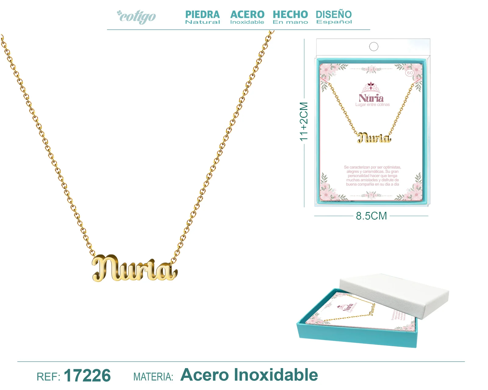 COLLAR NURIA ACERO COLOR DORADO