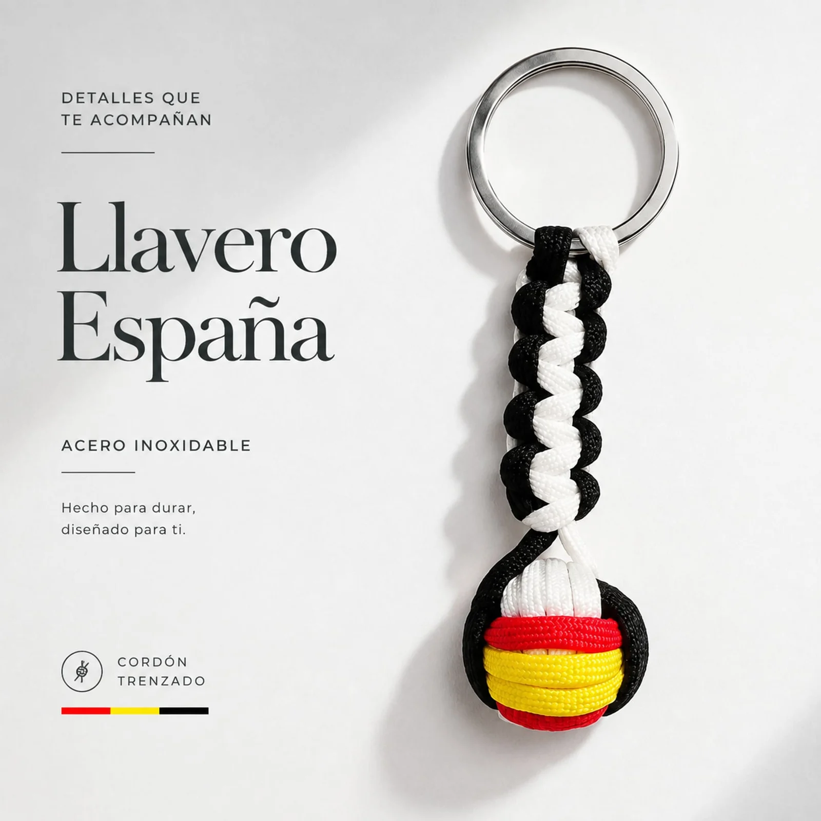 LLAVERO BOLA DE CUERDA CON ARO ACERO