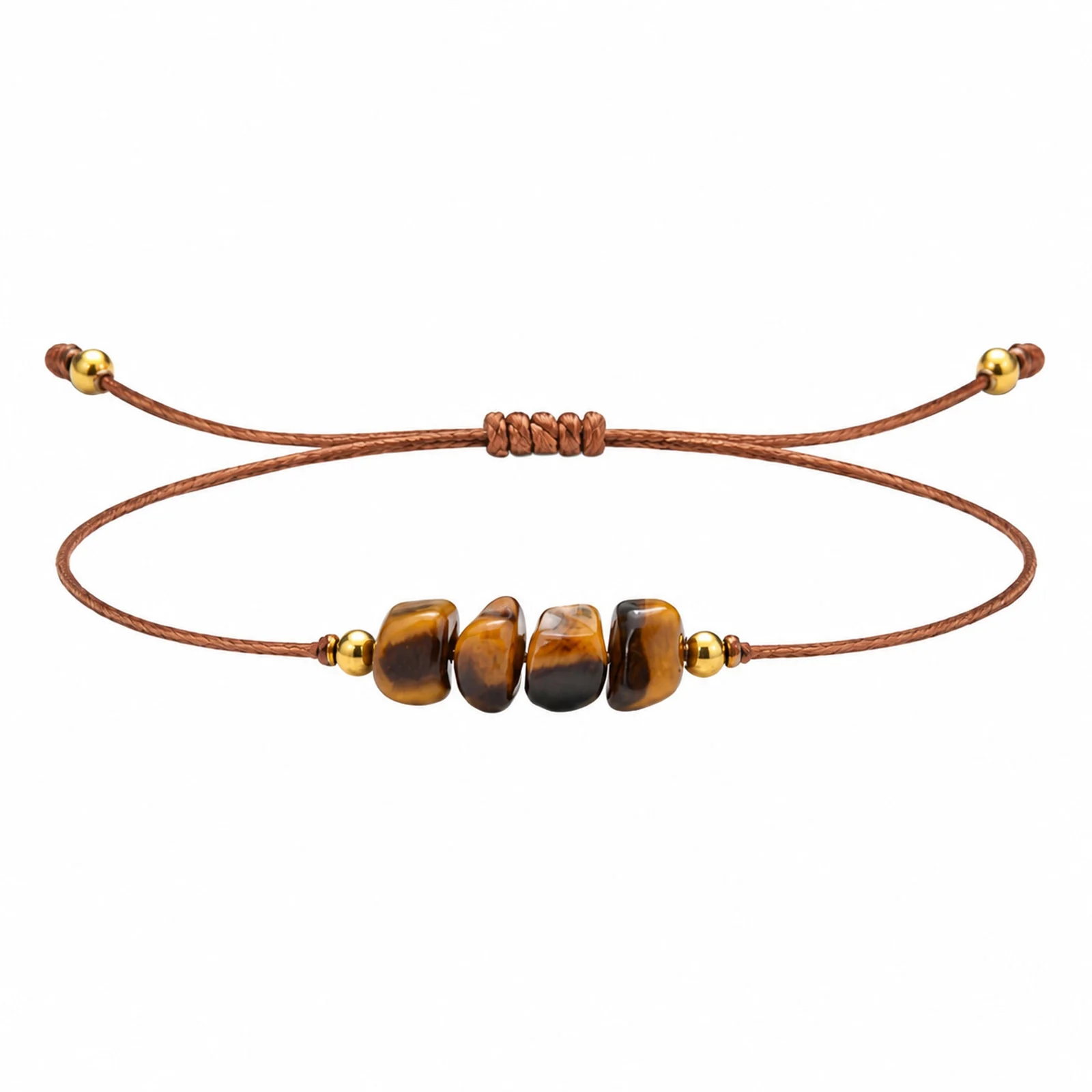 PULSERA HILO ENCERADO CON OJO DE TIGRE