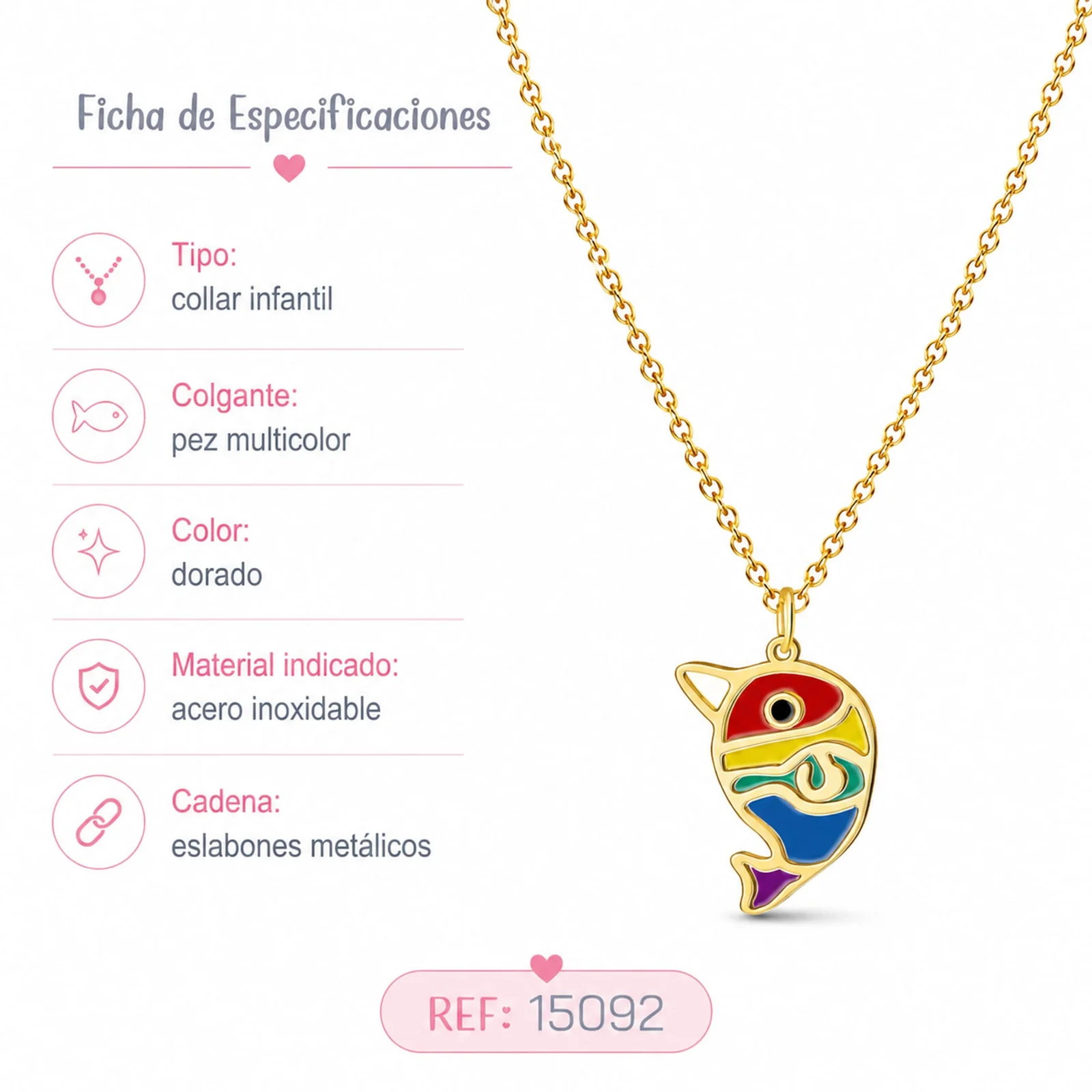COLLAR NIÑA ACERO COLOR DORADO