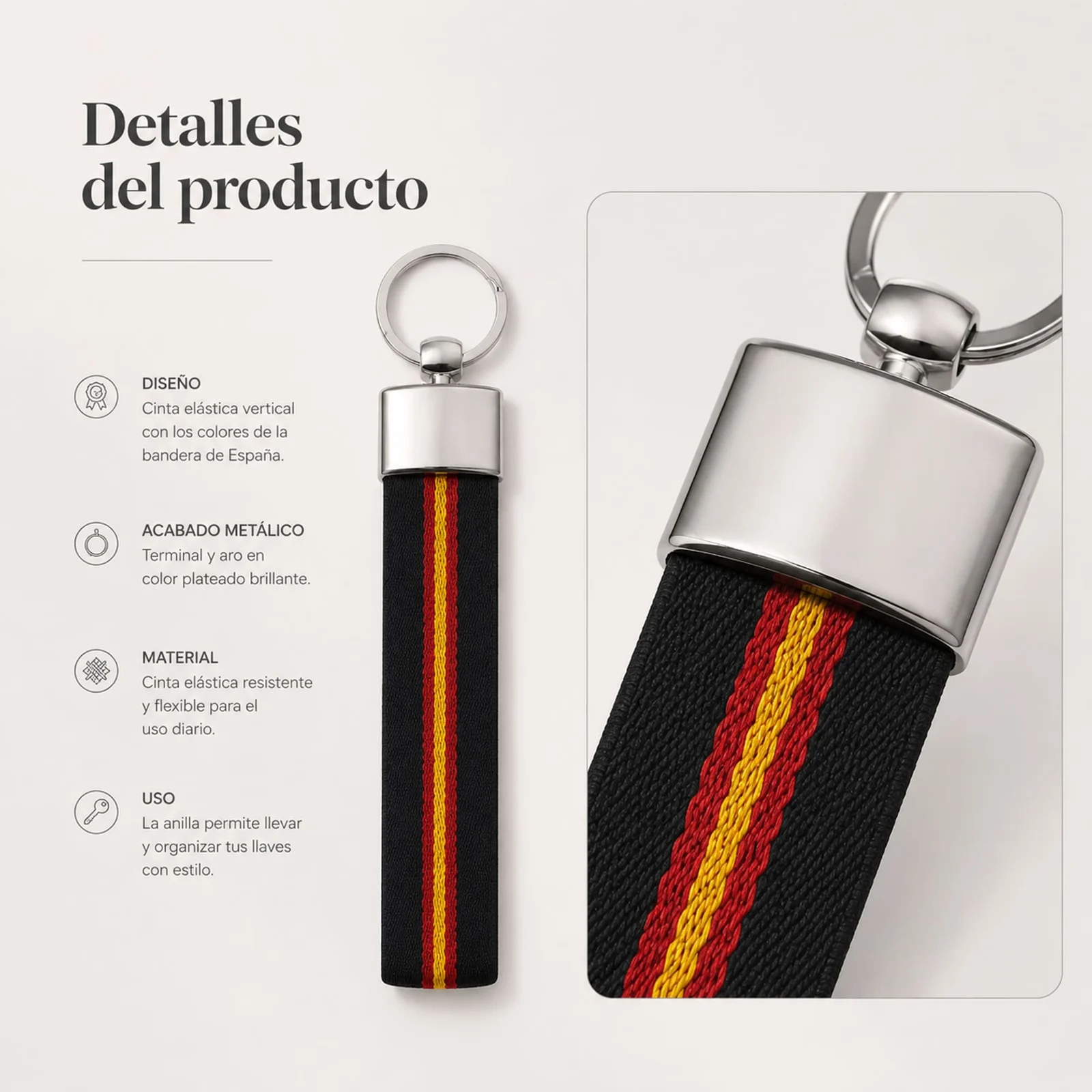 LLAVERO BANDERA ESPAÑA DE CINTA ELÁSTICA