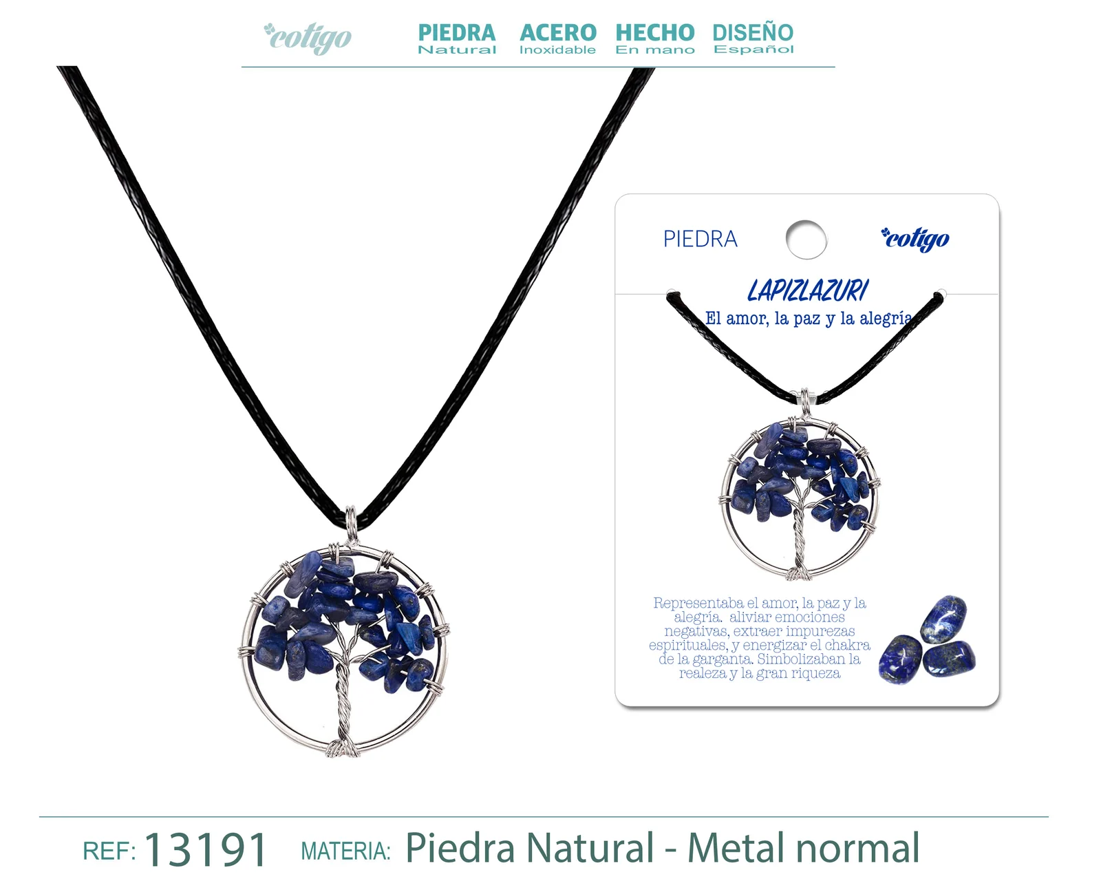 COLGANTE ÁRBOL DE VIDA DE PIEDRA LAPISLAZULI