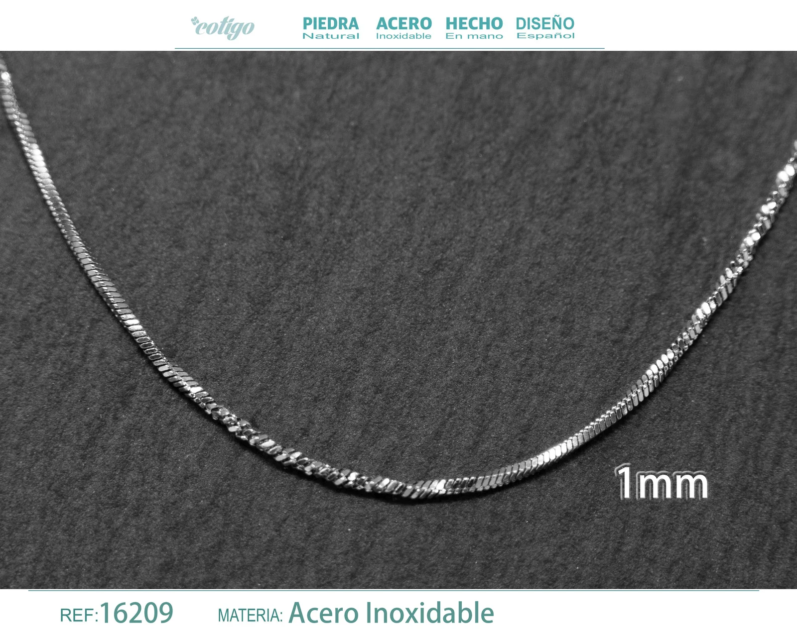 COLLAR DE CADENA ACERO PLATEADO