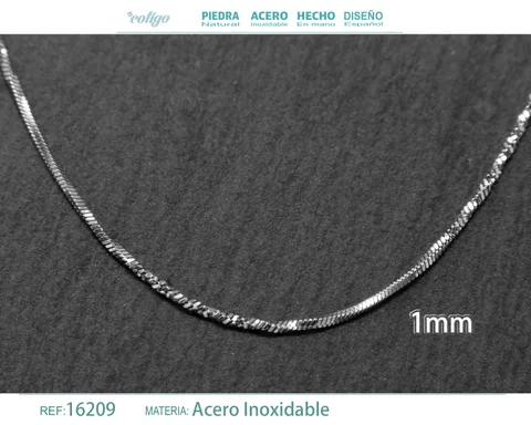 COLLAR DE CADENA ACERO PLATEADO