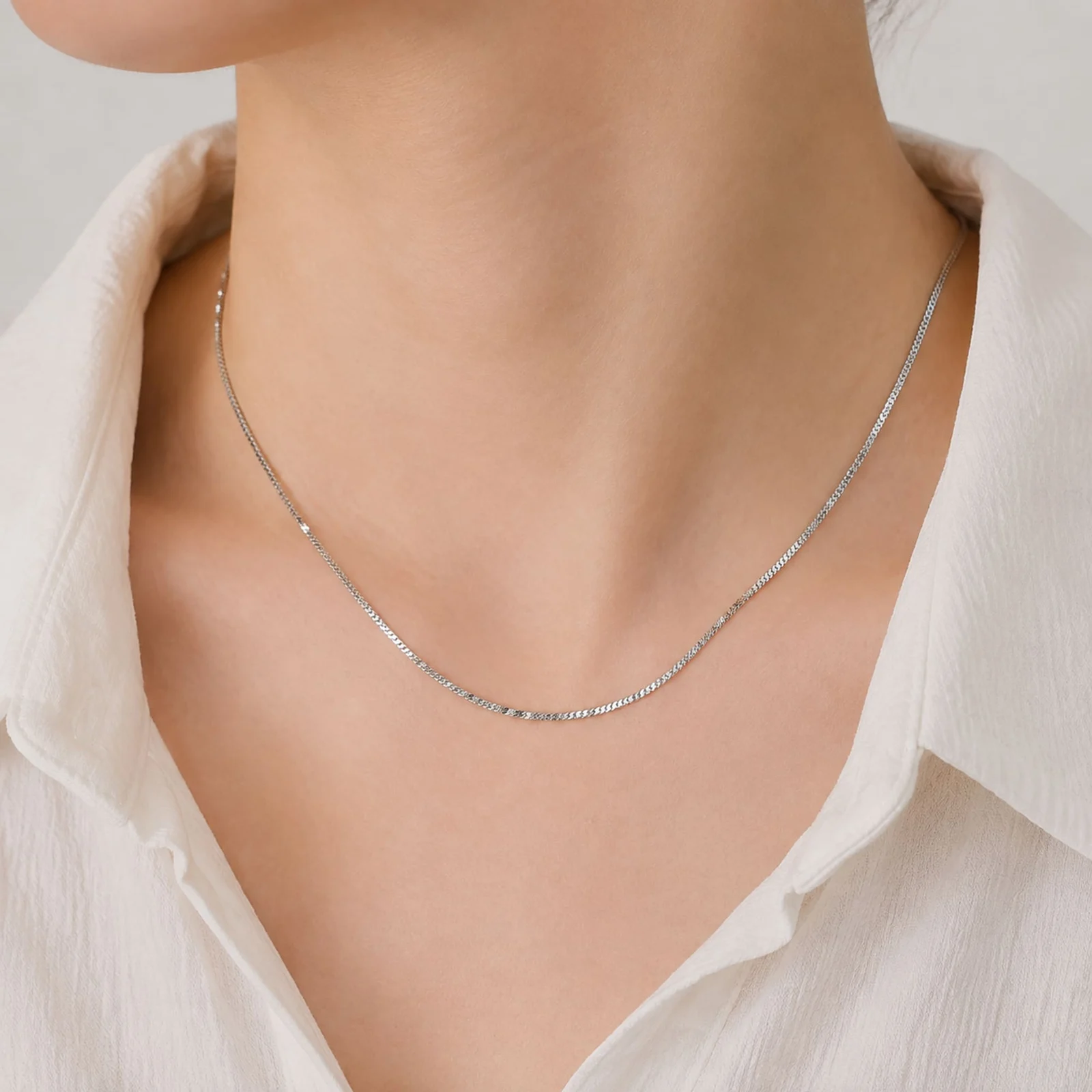 COLLAR DE CADENA ACERO PLATEADO