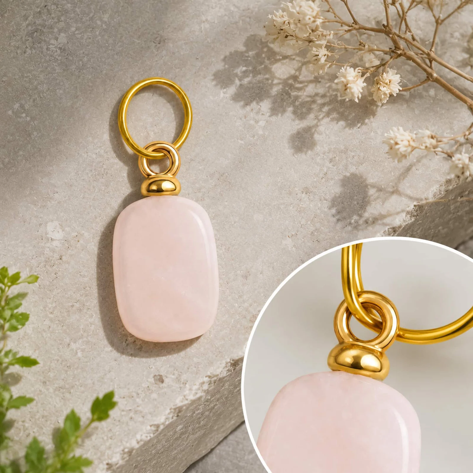 CHARM ACERO DORADO CHAPADO ORO 14 K