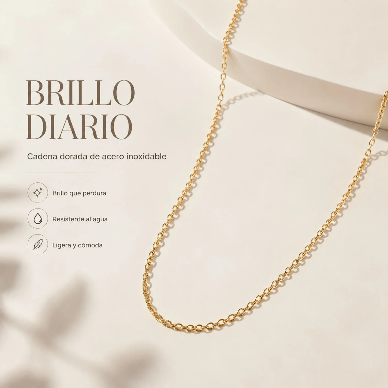 COLLAR DE CADENA ACERO DORADO
