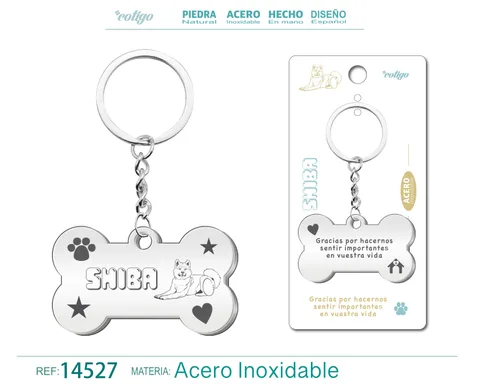 LLAVERO ACERO DE PERRO SHIBA