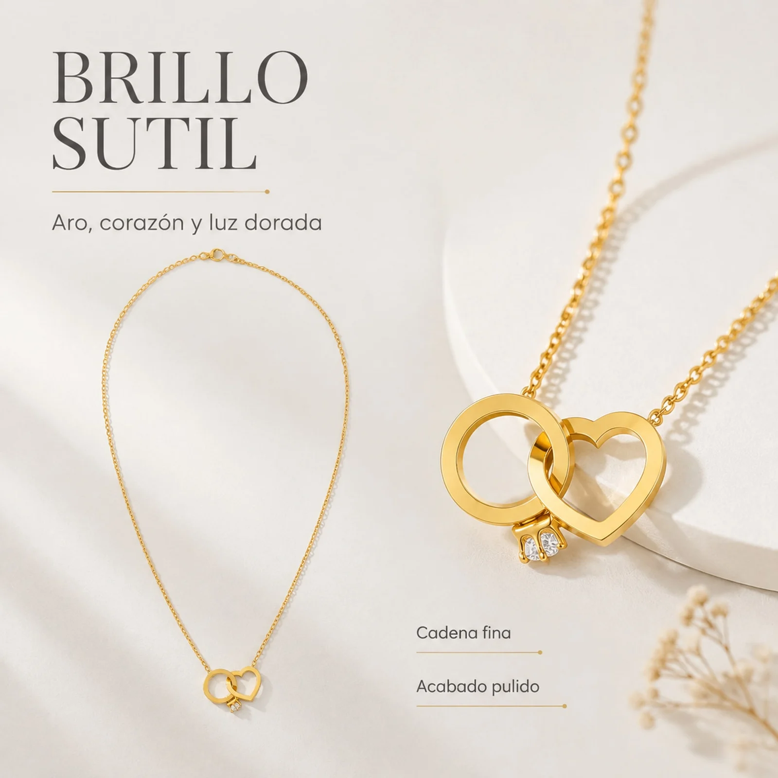 COLLAR ACERO INOXIDABLE CON SOBRE