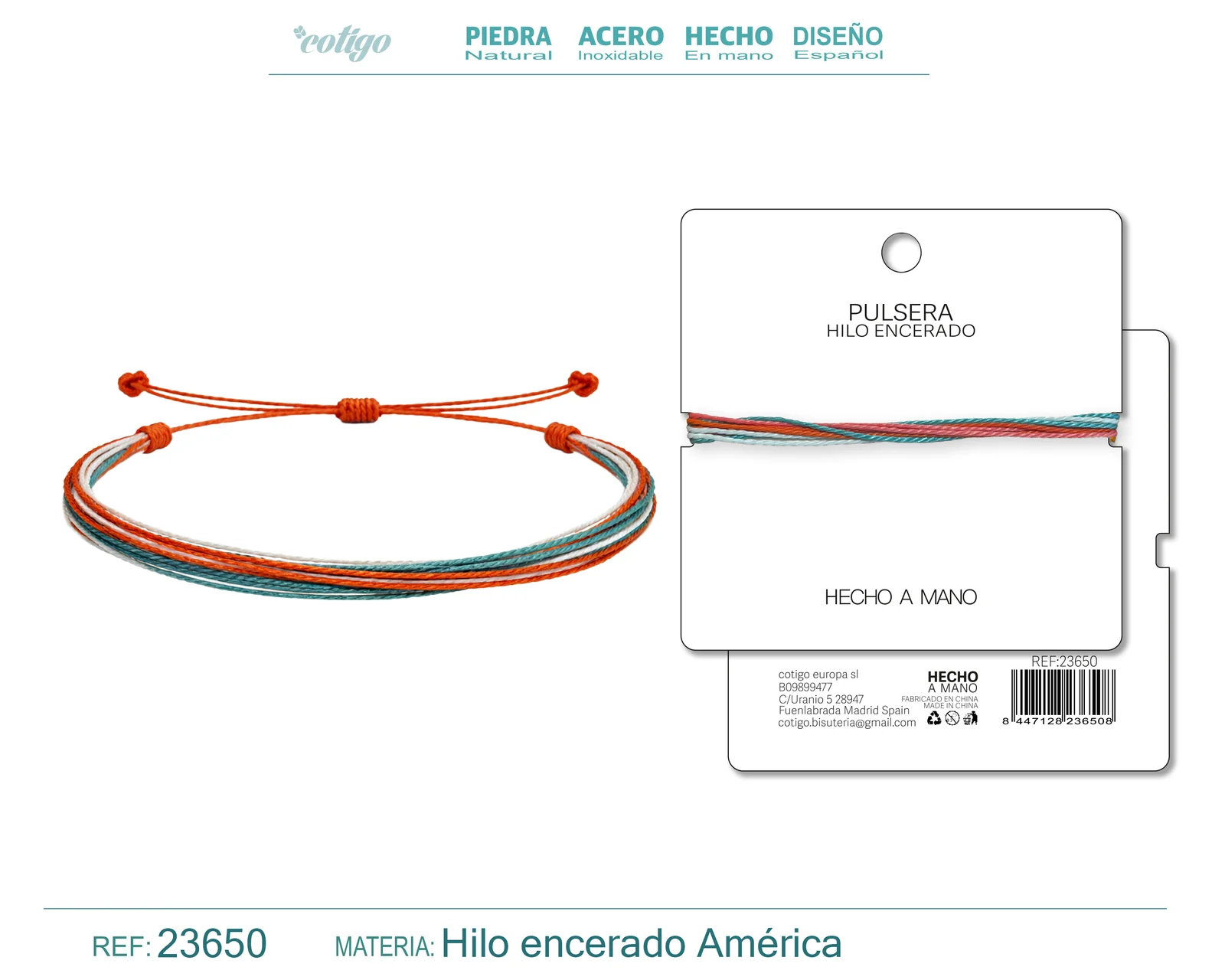 PULSERA HILO ENCERADO