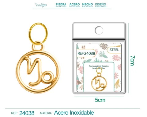 CHARM DE ZODÍACO CAPRICÓRNIO ACERO COLOR DORADO