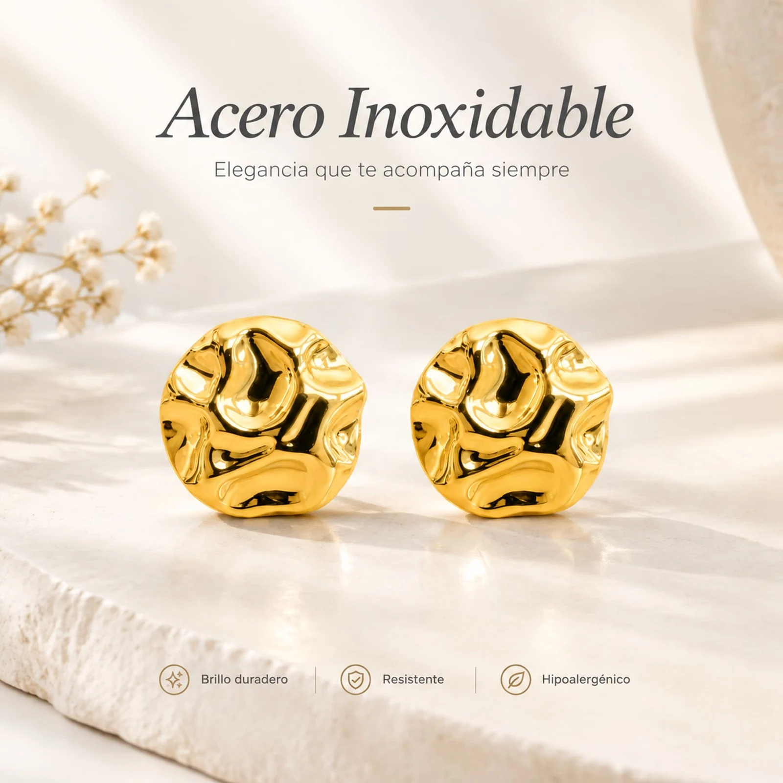 Pendiente Acero Inoxidable color Dorado
