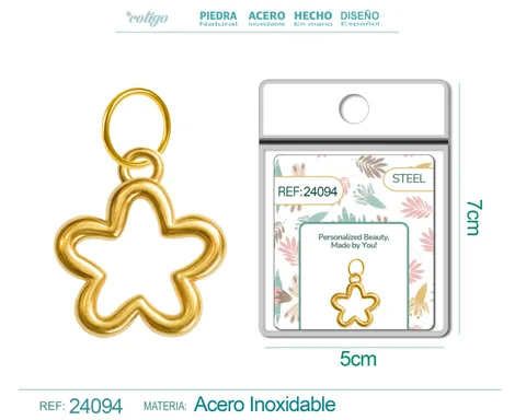 CHARM ACERO DORADO CHAPADO ORO 14 K