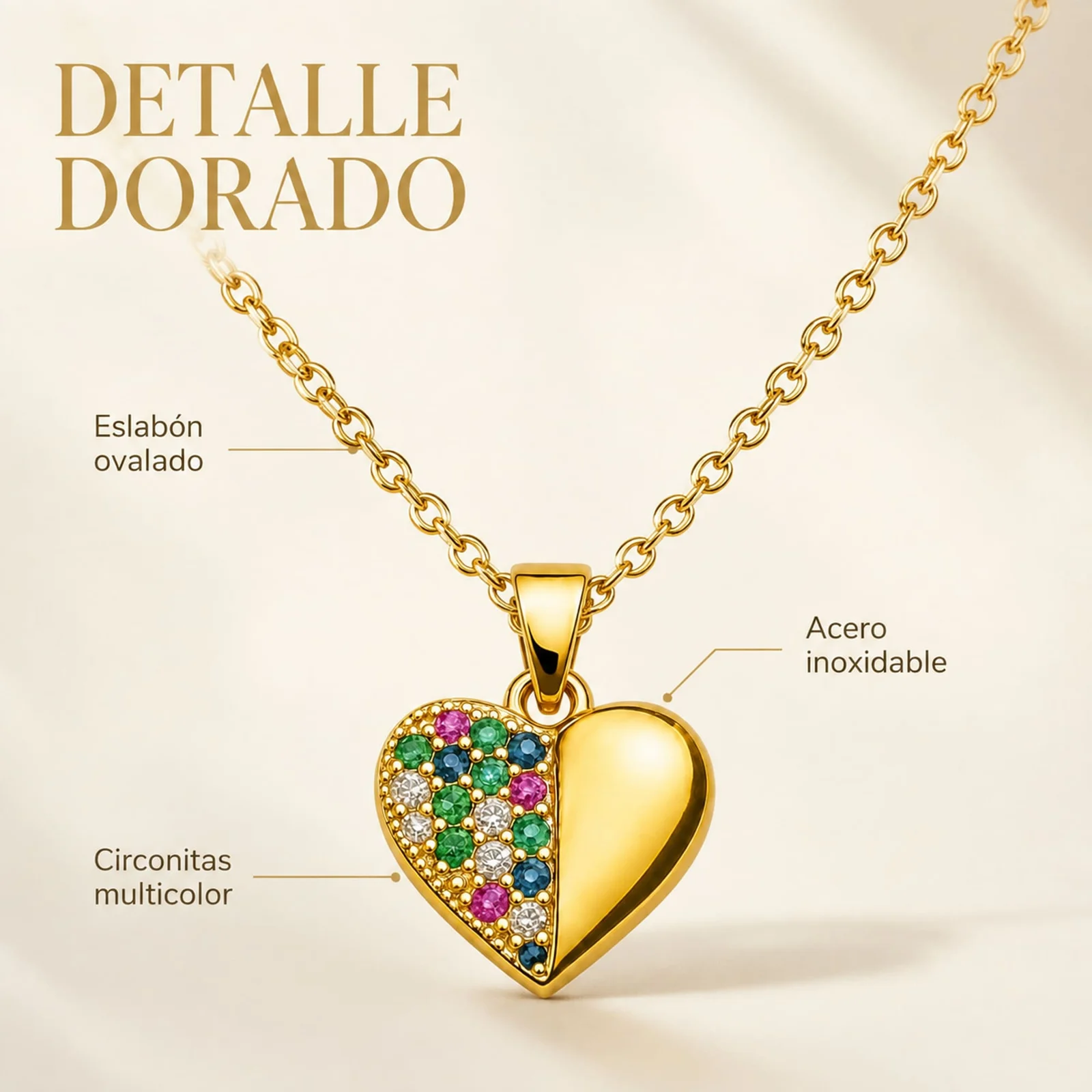COLLAR ACERO CON CIRCONITA PARA REGALAR A  ALMA GEMELA