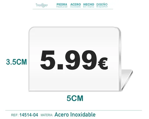 Placa Acero 3.5x5cm-5.99