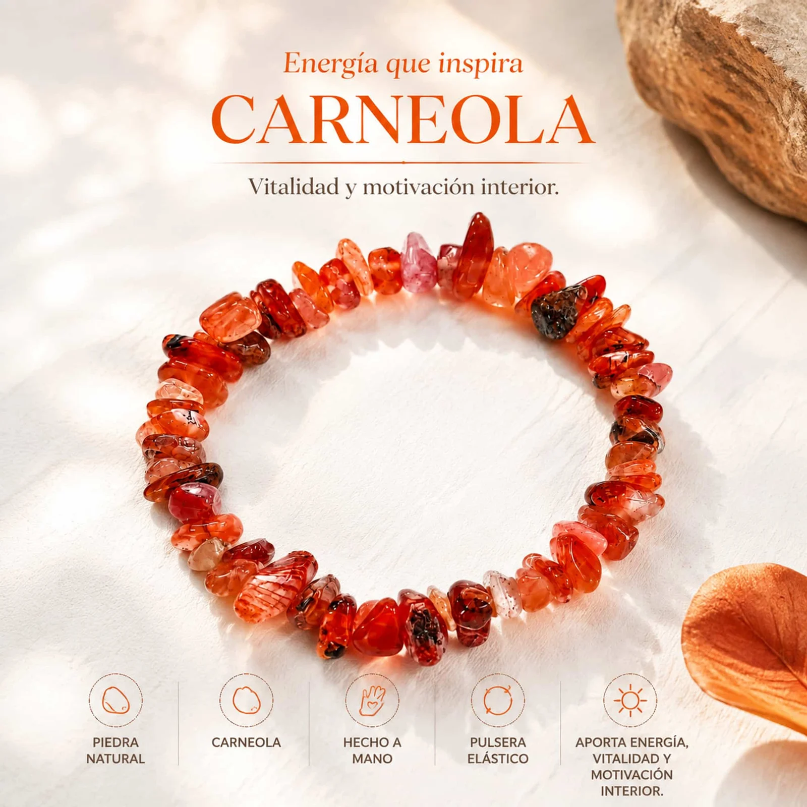Pulsera Piedra natural Carneola