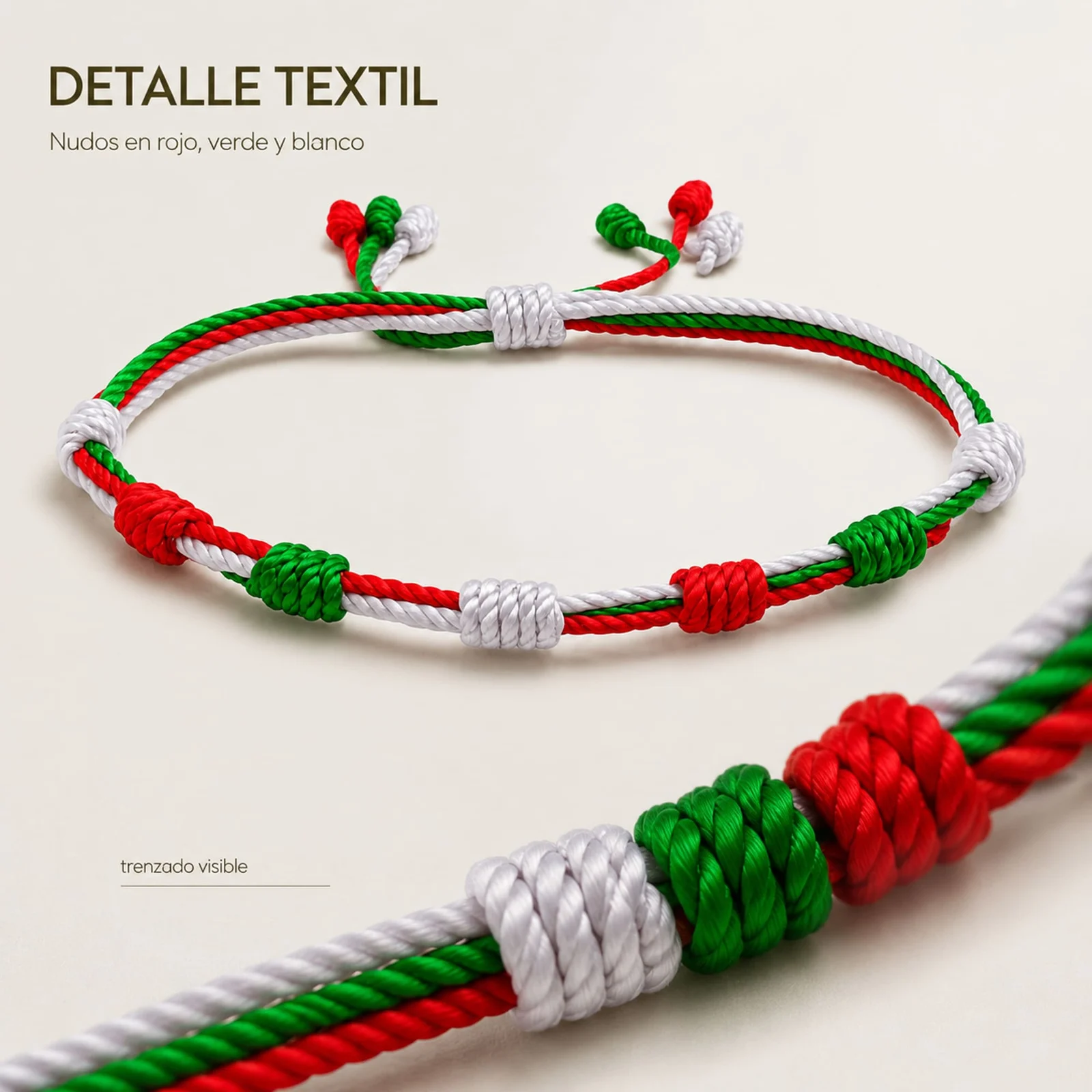 PULSERA 7 NUDOS DE BANDERA DE  PAÍS VASCO