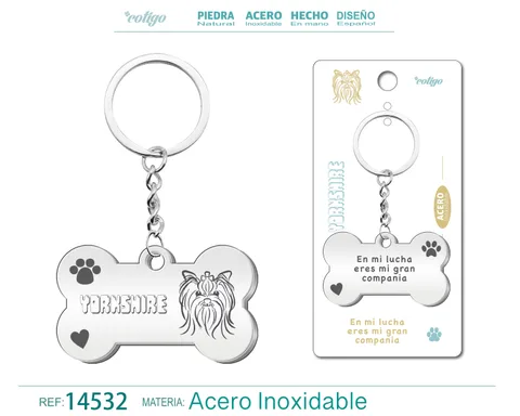 LLAVERO ACERO DE PERRO YORKSHIRE