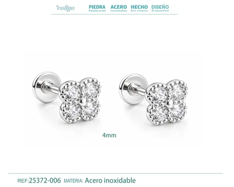 Pendiente-Piercing Bañado Oro 18K y con Circonita