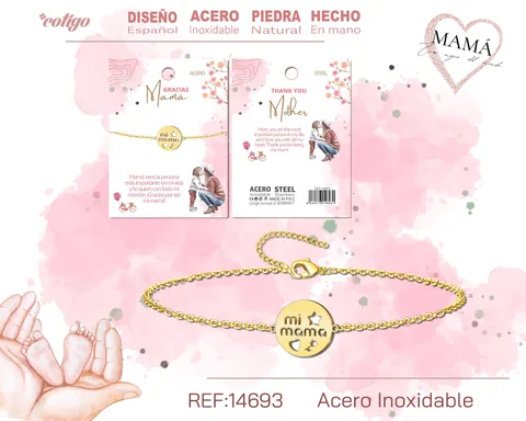 PULSERA PARA MAMÁ COLOR DORADO