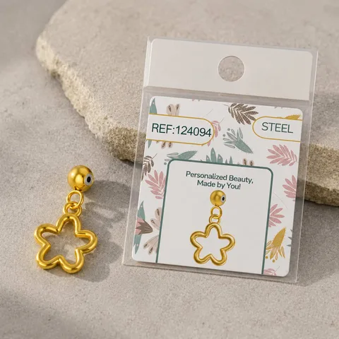 CHARM ACERO DORADO CHAPADO ORO 14 K-CON BOLA DE GOMA