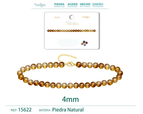 PULSERA AGATA 4MM