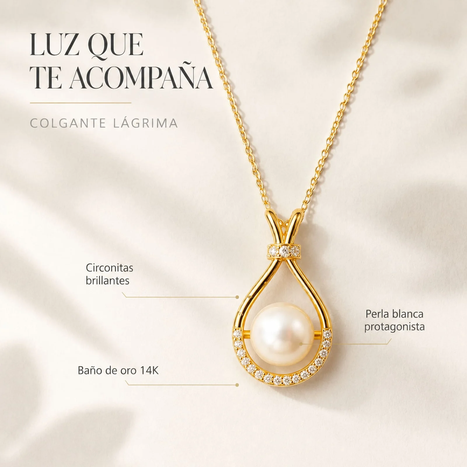 COLGANTE CHAPADO ORO 14K CON CIRCONITA