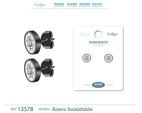 PENDIENTE ACERO COLOR NEGRO
