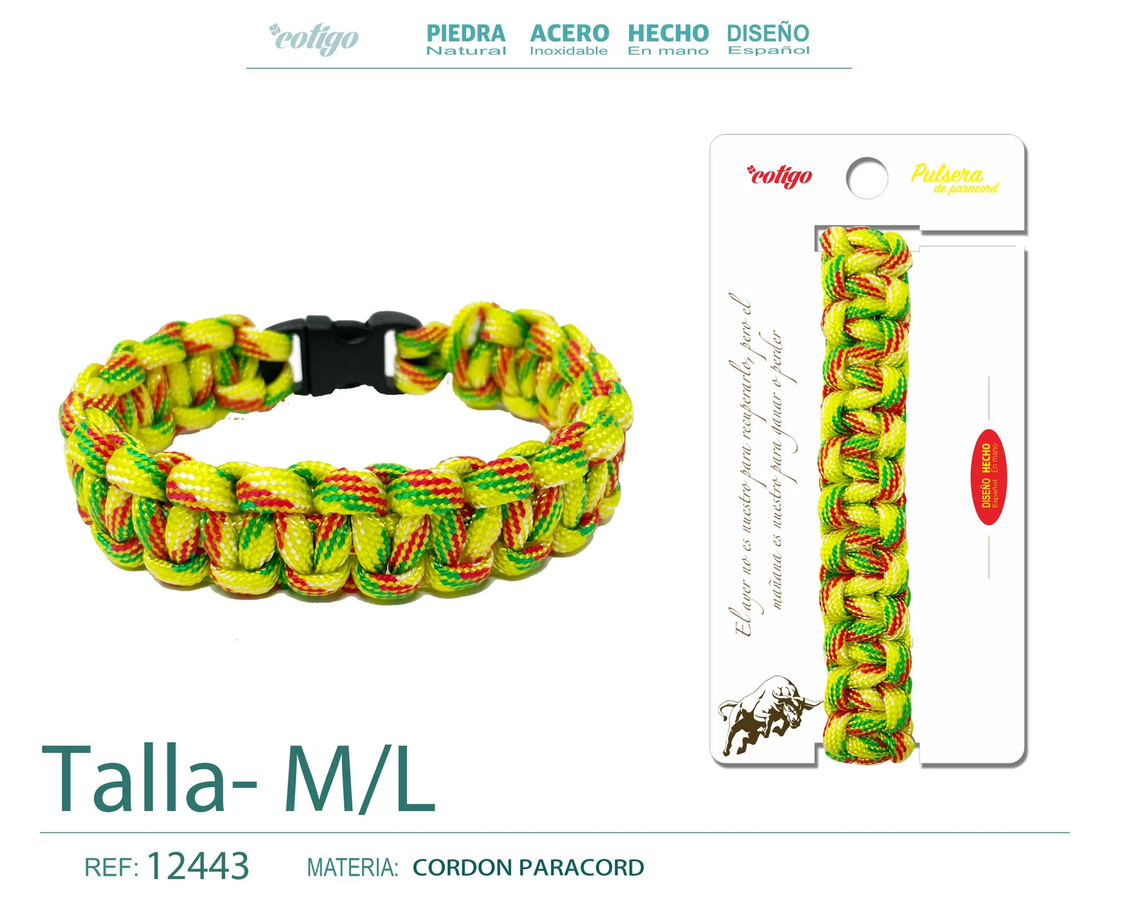 PULSERA PARACORD TRENZADO TALLA PEQUENA