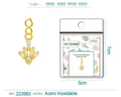 CHARM DE COBRE CHAPADO A ORO 14K CON CIRCONITA-CON CIERRE