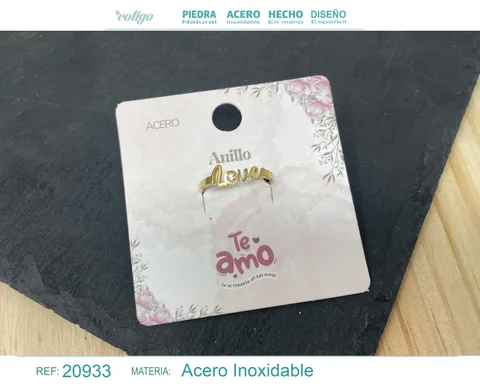 ANILLO PARA LOVE ACERO COLOR DORADO