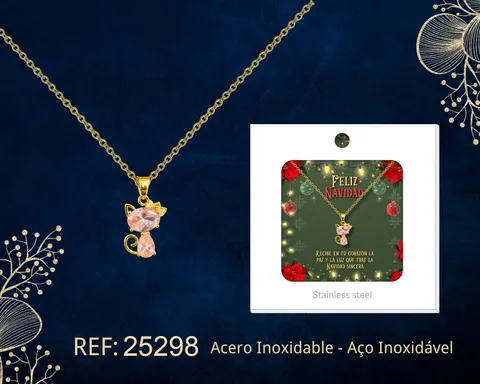 24684-COLGANTE CHAPADO ORO 14K CON CIRCONITA PARA NAVIDAD