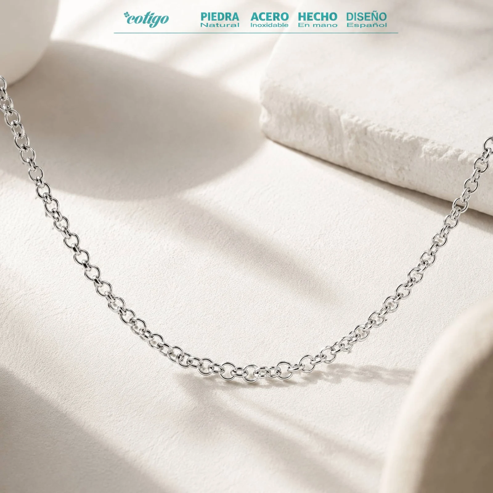 COLLAR DE CADENA ACERO PLATEADO