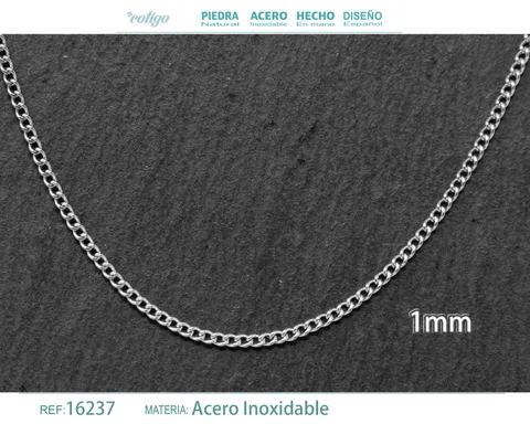 COLLAR DE CADENA ACERO PLATEADO