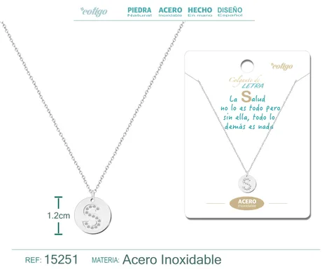 COLLAR LETRA S COLOR PLATEADO