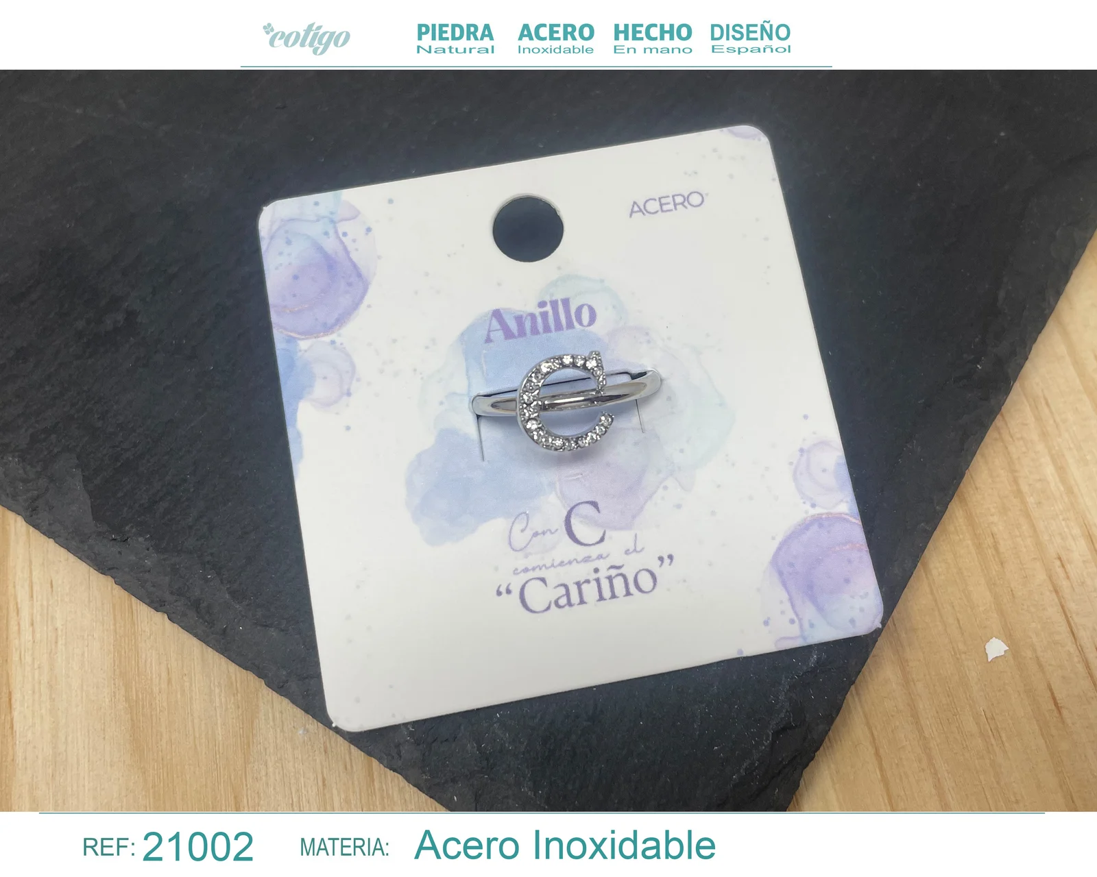 ANILLO C ACERO COLOR PLATEADO