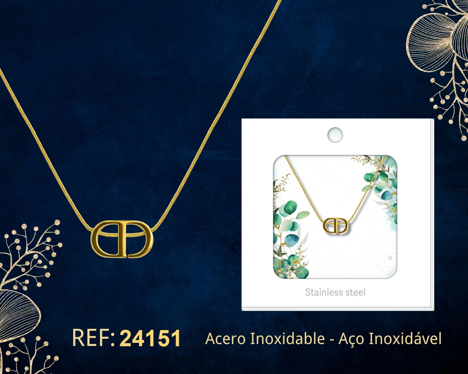 COLLAR ACERO INOXIDABLE CON SOBRE