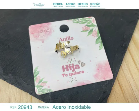 ANILLO PARA HIJA ACERO COLOR DORADO