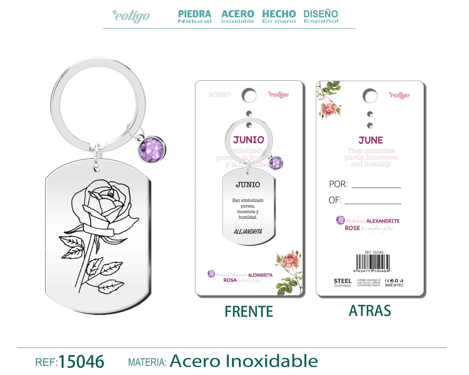 LLAVERO ACERO PARA NACIMIENTO DE JUNIO