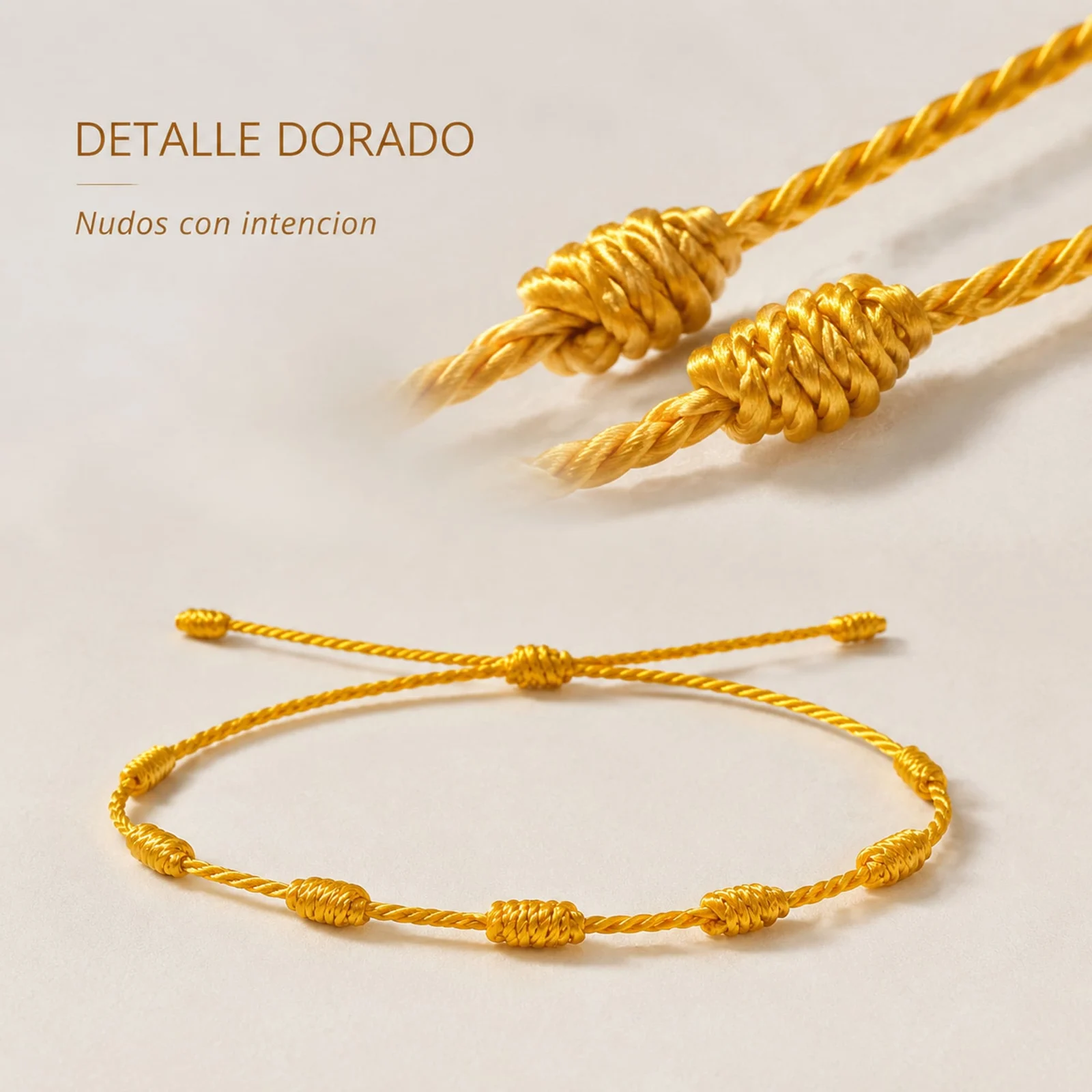 PULSERA 7 NUDOS DORADO