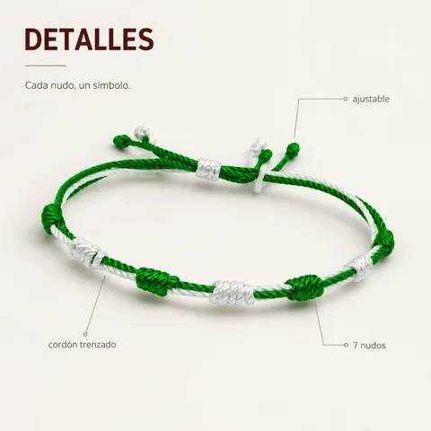 PULSERA 7 NUDOS DE BANDERA DE  ANDALUCÍA