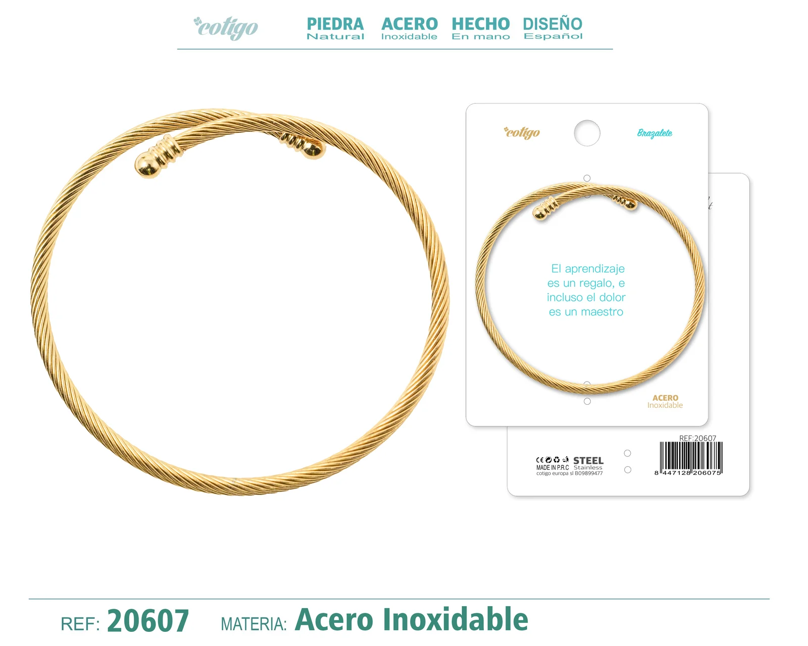 BRAZALETE ACERO COLOR DORADO