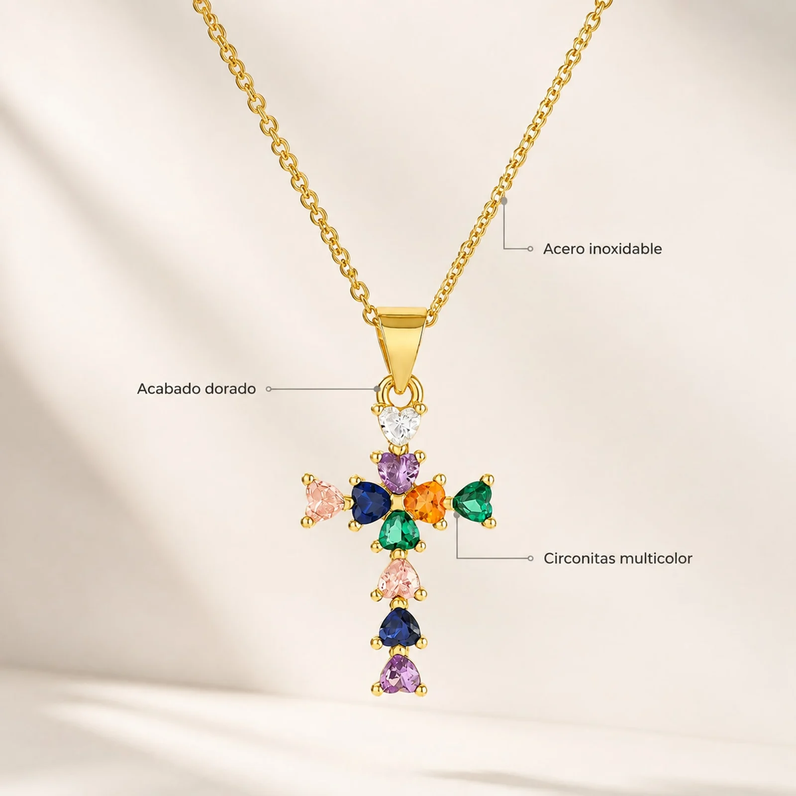 COLLAR ACERO CON CIRCONITA PARA REGALAR A  ABUELA