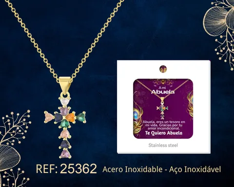 COLLAR ACERO CON CIRCONITA PARA REGALAR A  ABUELA