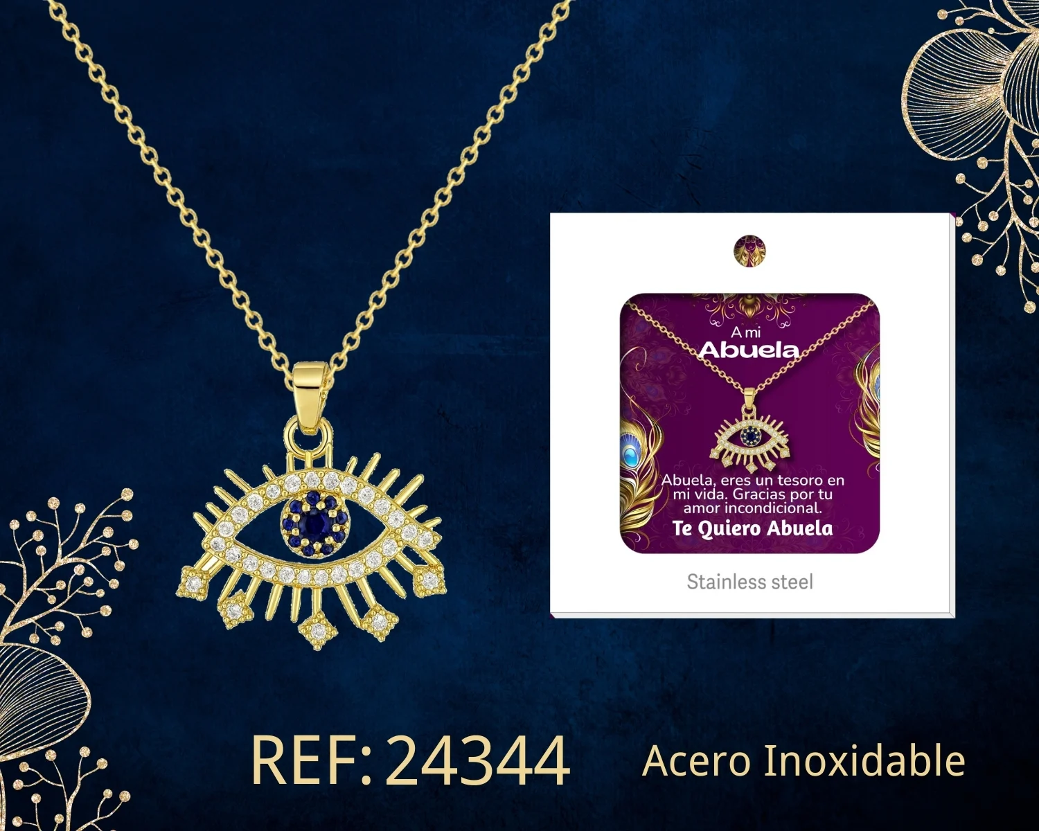 COLLAR ACERO CON CIRCONITA PARA REGALAR A  ABUELA