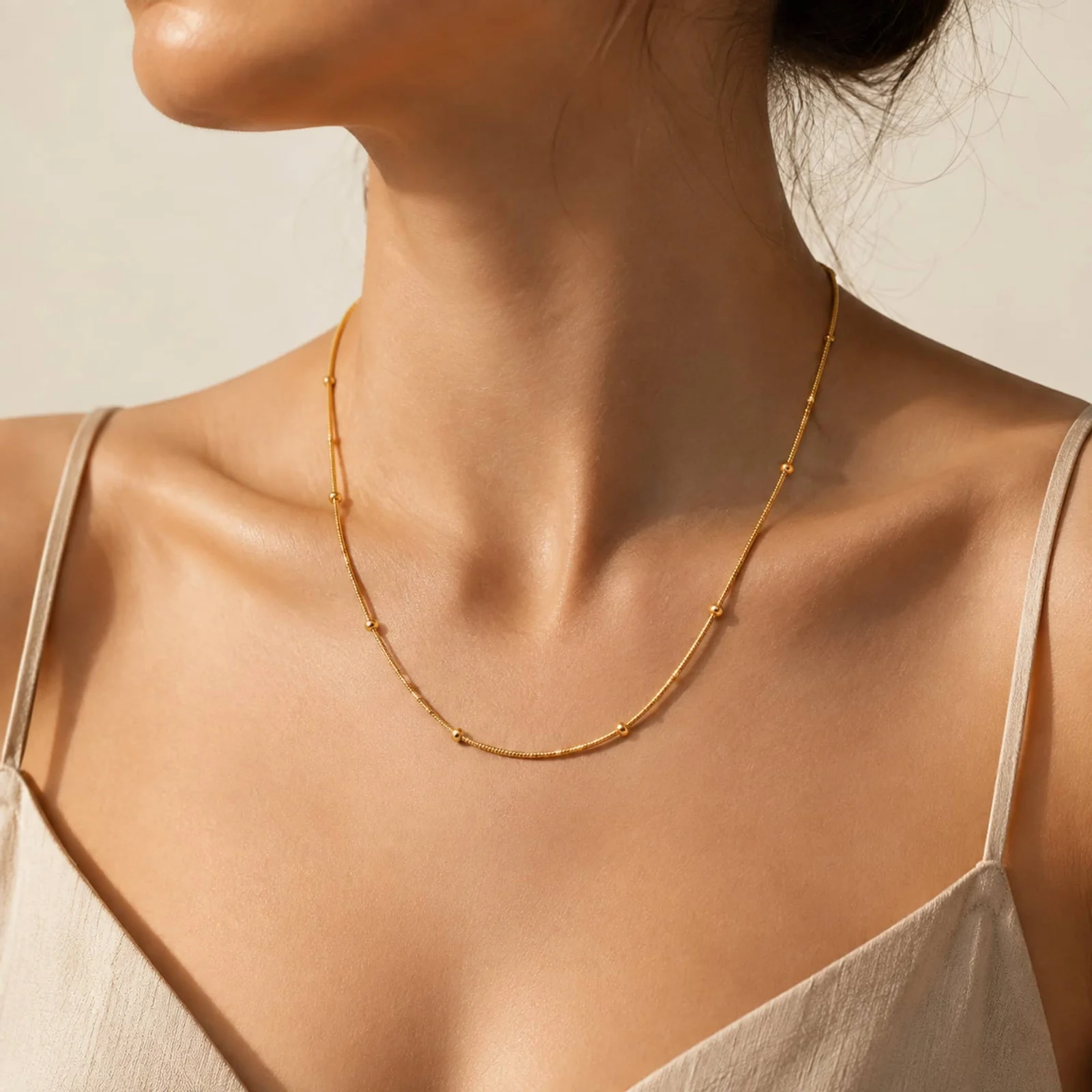 COLLAR DE CADENA ACERO DORADO
